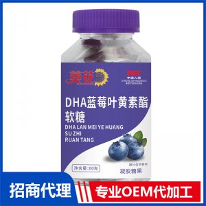DHA蓝莓叶黄素酯软糖OEM代加工 凝胶糖果胶囊软糖贴牌定制